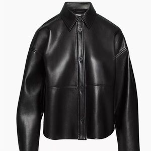 A baton Peli Hip Shirt Jacket - Vegan Leather